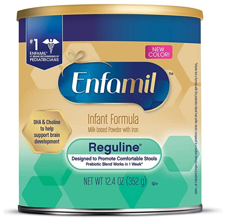  Enfamil Reguline Fórmula de Leche en Polvo para Bebés con  Estreñimiento para Facilitar Popós Cómodos - Lata de 19.5 onzas. (Paquete  de 4) - Omega 3 DHA, Probióticos, Hierro, Apoyo Inmune (