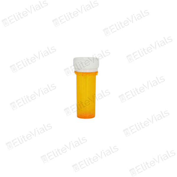 EliteVials Amber 8 Dram Vial with Push-Down Child-Proof Reversible Lid. 8 Dram Case of 410
