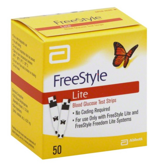 FreeStyle Lite Blood Glucose Test Strips, 50 Ct