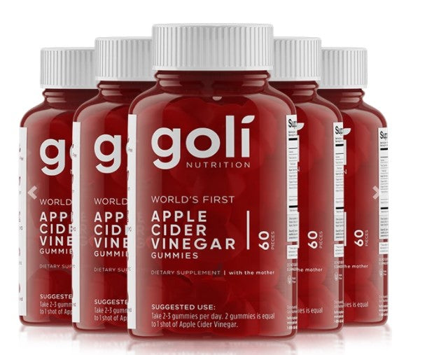 5 Pack - Apple Cider Vinegar Gummy Vitamins by Goli Nutrition - Immunity & Detox -300ct